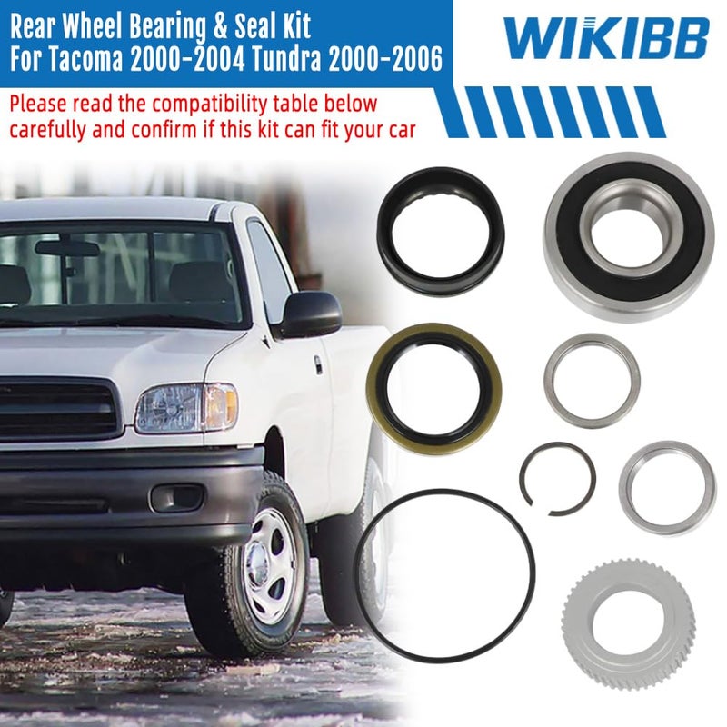WIKIBB for Toyota Rear Wheel Bearing & Seal Kit for Tacoma 2000-2004 Tundra 2000-2006, Assembly Replacement Set for Toyota Tacoma Tundra Accessories OEM 90310-50006, 43517-35010 - Image 2